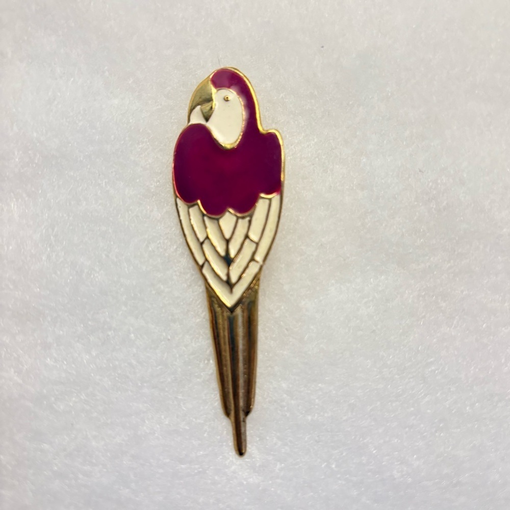 Vintage Parrot Brooch Pin Enameled Unsigned
